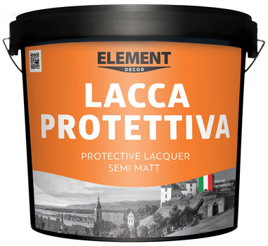 Лак защитный акриловый полуматовый ELEMENT DECOR LACCA PROTETTIVA 5л
