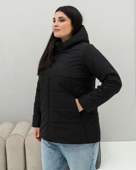 Женская демисезонная куртка большого размера UF-Fashion 0009-mt 66 черный