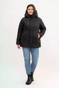 Куртка жіноча зимова великого розміру UF-fashion Lr-7-1 56 чорний