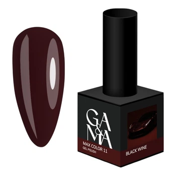 Гель-лак GA&MA Max Color 011 Макс Колор 011 Black Wine темно-червоний, 10 мл
