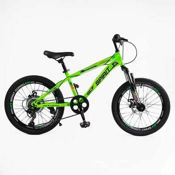Детский спортивный велосипед 20" дюймов Corso SPIRIT 20622 стальная рама Shimano 7 скоростей. Lime green (162976)