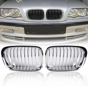 Решетка радиаторная BMW 3 e46 98-01 левая черн/хром LKQ 51138208489