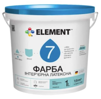 Краска интерьерная для стен и потолка ELEMENT 7 (белая В1) 1л