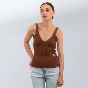 Майка жіноча Vivienne Westwood з вертикальним рубчиком попереду S коричневий