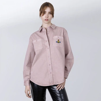 Сорочка жіноча Vivienne Westwood з кольоровим логотипом на кишені M димчаста троянда