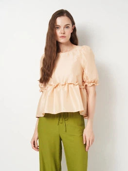 Блузка женская Monki 907652p17 XS Бежевая (KC1000000053376)
