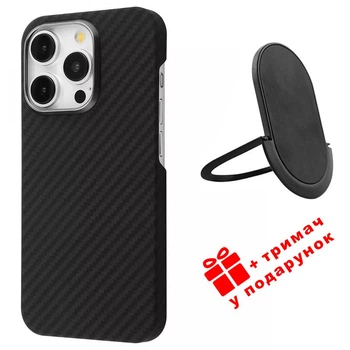 Чохол карбоновий з магнітом Proove Carbon Slim with Magnetic Ring iPhone 16 Pro Black