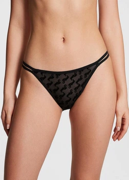 Трусики Victoria's Secret PINK Logo Mesh Strappy XL черный (356000416548QJPXL)