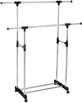 Вешалка для одежды с телескопической системой double pole dc0025 155x75x35 см стойка для одежды