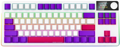 Клавіатура бездротова Lorgar TKL RGB USB/Wireless White (LRG-KBP70TKLW-WH-US)
