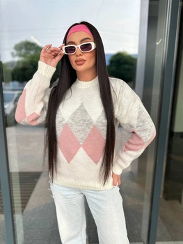 Теплий вовняний светр кольору молоко розмір One Size