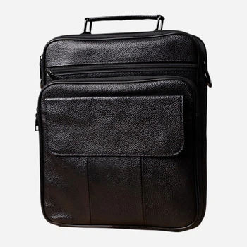 Сумка планшет через плечо мужская из натуральной кожи Vintage leather-23023 Черная