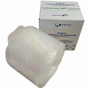 Двухслойная пузырьковая пленка UTEC-PACK, упаковочная, 25 м × 0,25 м, 45 г/м², Ø 10 мм