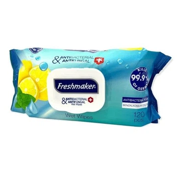 Влажные салфетки антибактериальные Freshmaker Antibacterial and Antifungal 120 шт.