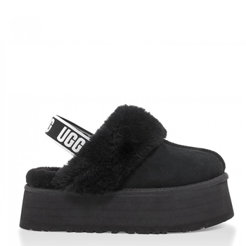Жіночі уггі Сандалі Платформа Чорні Замша UGG Funkette Slippers Platform Black (39, чорний)