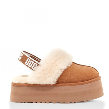 Жіночі уггі Сандалі Платформа Помаранчеві Замша UGG Funkette Slippers Platform Chestnut (41, помаранчевий)