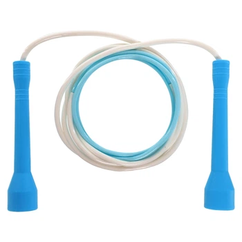 Скакалка з PVC джгутом (l-2,8м, d-4,8мм, Блакитний-білий) (FI-8634_Блакитний-білий)
