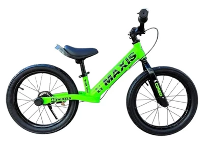 Беговел (велобег) детский CORSO MAXIS MX-70144 с ручным тормозом и надувными резиновыми колесами 16", Салатовый