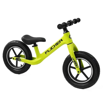Беговел (велобег) детский CORSO FLiCKER FL-0174-65 с надувными резиновыми колесами 12", Желтый
