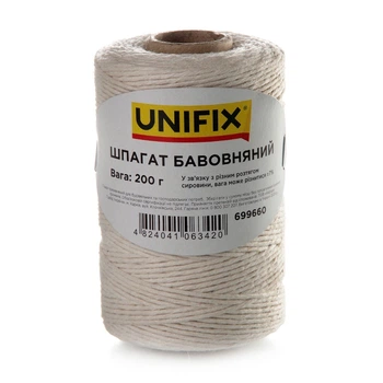 Шпагат хлопковый 200г на втулке UNIFIX (699660)