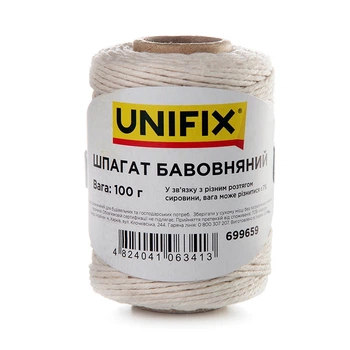 Шпагат хлопковый 100г на втулке UNIFIX (699659)