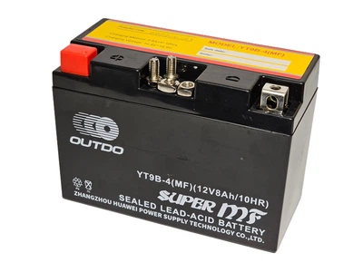 Аккумулятор мотоциклетный OUTDO YT9B-4 (MF) 12V 9Ah – Надежный запуск и долговечность