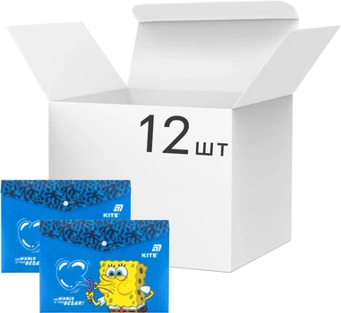 Набор папок на кнопке Kite SpongeBob SquarePants A4 12 шт (SB25-244)