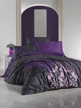 Постільна білизна євро розмір Cotton Box Lux Satin Kosem Sultan фіолетовий