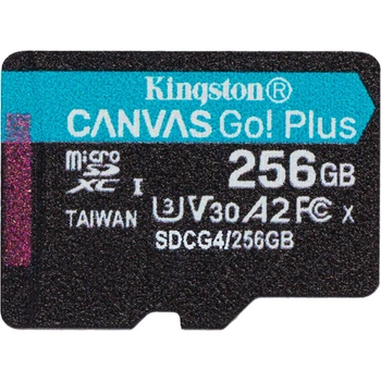 Карта памяти Kingston microSDXC Canvas Go! Plus 256GB Class 10 UHS-I U3 V30 A2 (SDCG4/256GBSP) [139170]