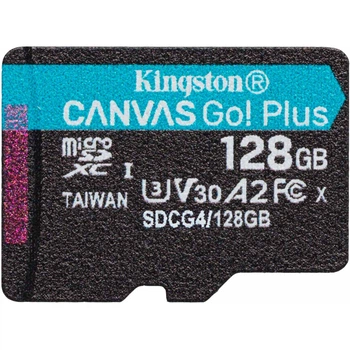Карта памяти Kingston microSDXC Canvas Go! Plus 128GB Class 10 UHS-I U3 V30 A2 (SDCG4/128GBSP) [141532]