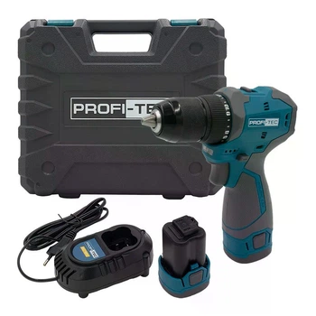 Акумуляторний шуруповерт PROFI-TEC PPCD5516 Professional (16 В, безщітковий двигун, 55 Нм, патрон 13 мм) 2×PPT1620 (2.0 Аг), ЗП BC16V, кейс (007152)