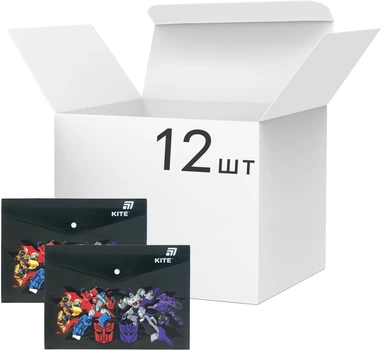 Набор папок на кнопке Kite Transformers A4 12 шт (TF25-244)