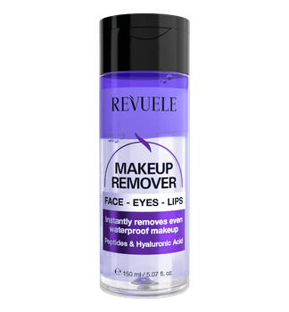 Двухфазное средство для снятия макияжа с лица, век, губ Revuele Makeup Remover Hyaluronic Acid & Peptides 150