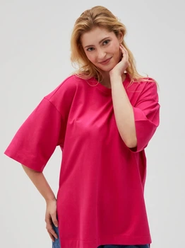 Футболка довга жіноча Moodo L-BL-4602 XS Фуксія (5904152523675)