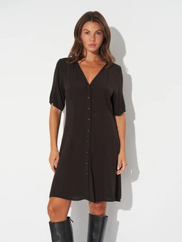 Платье миди летнее женское Monki 688447001p17 S Черное (KC1000000053370)