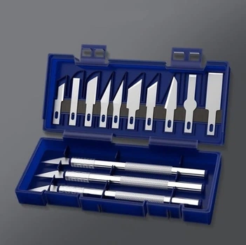 Набор скальпелей Stationery MY-001 13 в 1 (3 скальпеля + 10 сменных лезвия) (41133)