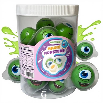 Желейні цукерки Magic Monsters «МОНСТРИ», з джемовою начинкою, банка 30 шт