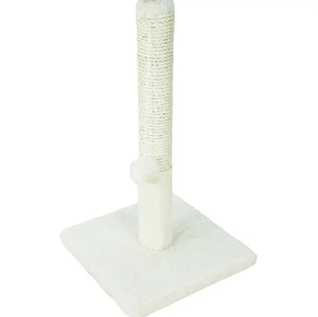 Когтеточка для кошек Lucky Pet ДКП сезаль мини, белый, столбик - 30х30х51см