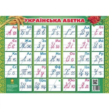 Плакат Украинская азбука прописная, на украинском