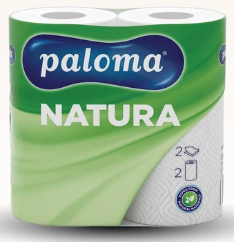 Бумажные полотенца PALOMA Natura 2 слоя 2 рулона по 50 отрывов