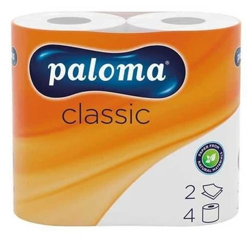 Туалетная бумага PALOMA Classic 2 слоя 4 рулона по 150 отрывов