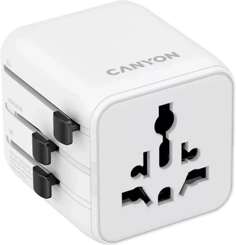 Listwa przeciwprzepięciowa Canyon OnTour One Travel Adapter EU/UK/US/AUS White (CNS-TA1005W)