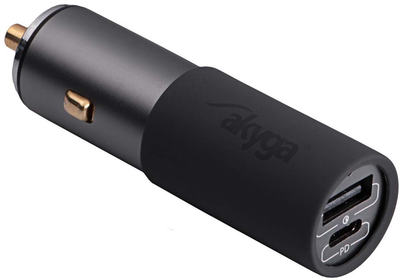 Автомобільний зарядний пристрій Akyga USB-A + USB-C PD 100 Вт Grey (AK-CH-26)