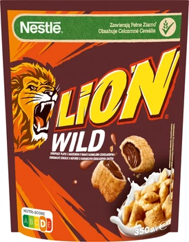 Готовый сухой завтрак Lion Wild Злаковые подушечки с шоколадом, витаминами и железом 350 г (5900020032195)