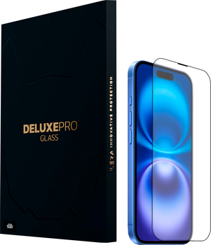 Захисне скло iLera Deluxe Frosted Glass для Apple iPhone 16 Black (iLFrDL16)