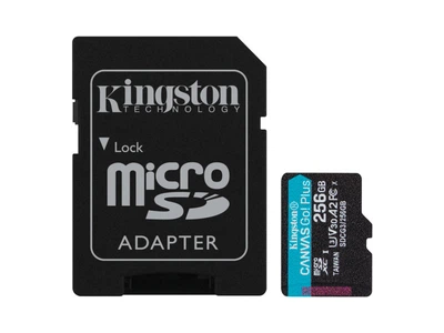 Карта пам'яті Kingston 256 GB microSDXC class 10 UHS-I U3 Canvas Go! Plus + SD Adapter (SDCG3/256GB)