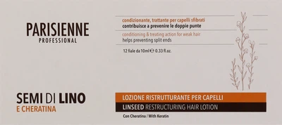Ампули для волосся з екстрактом насіння льону - Parisienne Italia Evelon Semi Di Lino Hair Ampoules 12x10ml (580683-24592567)