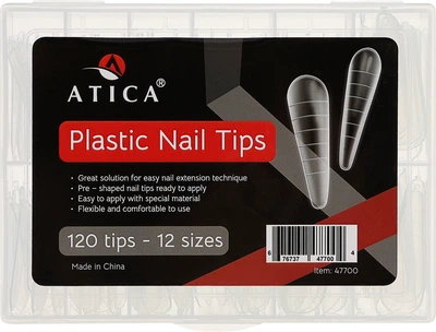 Верхні форми для нарощування нігтів "Сучасний мигдаль" - Atica Plastic Nail Tips 120шт (1449487-27728956)