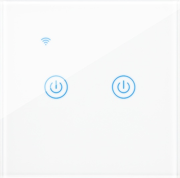 Розумний вимикач світла Blow двоканальний скляний Wi-Fi Tuya (5900804135784)