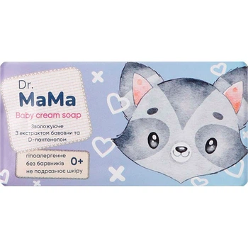 Мыло детское увлажняющее Dr.Mama с хлопком и D-пантенолом 90г (4820263230916)